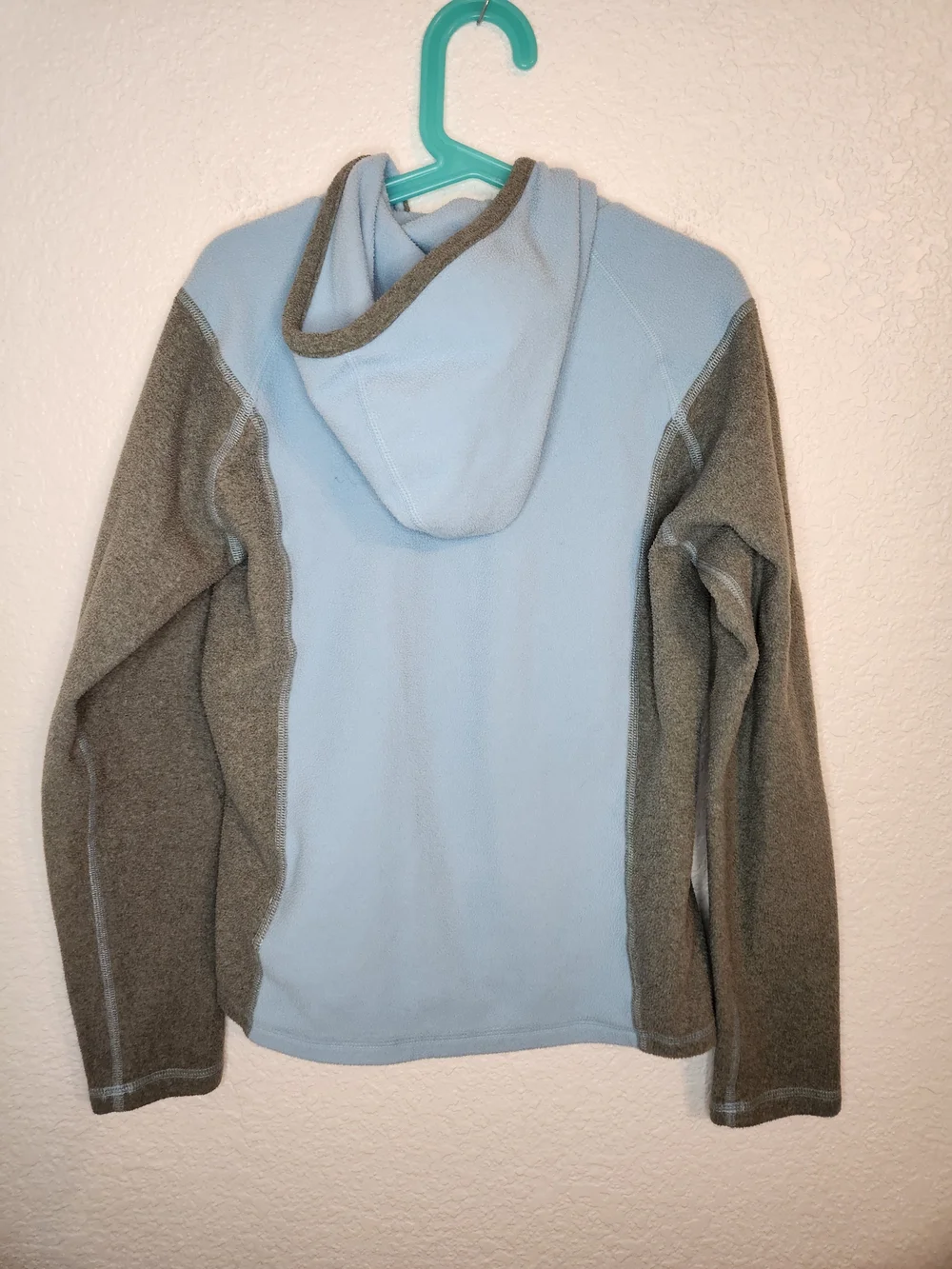 The North FaceFleece Sweatshirt Jacket Solid Teal Blue Gray Full Zip Sz M 10 12